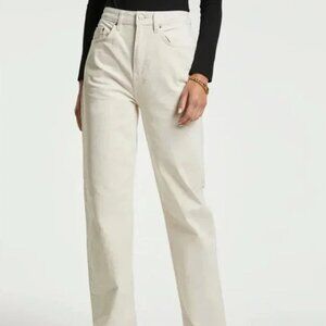 Ksubi Brooklyn Jean Mid Rise Straight Leg Denim Jeans Ecru Cream - Size 28